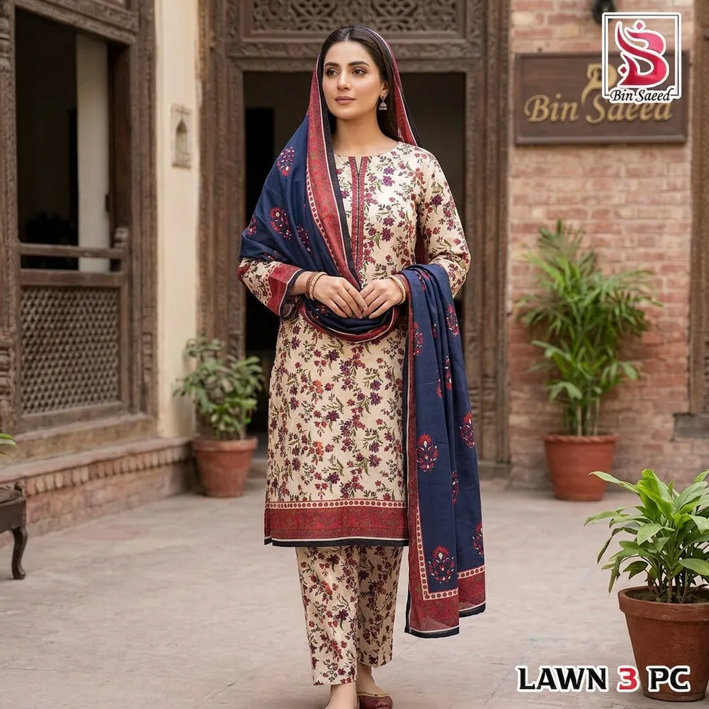 Stylish 3 Pcs Women's Unstitched Digital Print Suit - Image 6