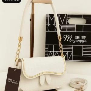 Crossbody Bag with Gold Chain & Detachable Strap