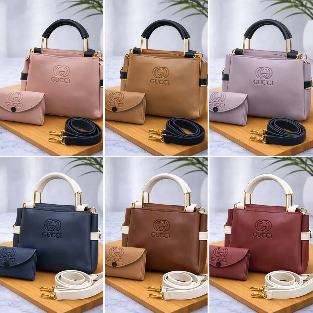 Green Leather Handbag Set for Women - Image 2