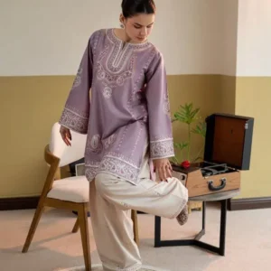 2 Pcs Women's Unstitched Embroidered Suit