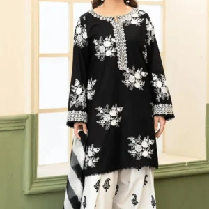3 Pcs Women's Unstitched Embroidered Suit (With Colour Options)