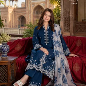 3 Pcs Women's Unstitched Embroidered Suit