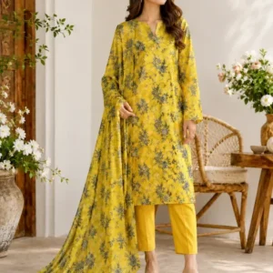 3 Pcs Women's Unstitched Printed Suit