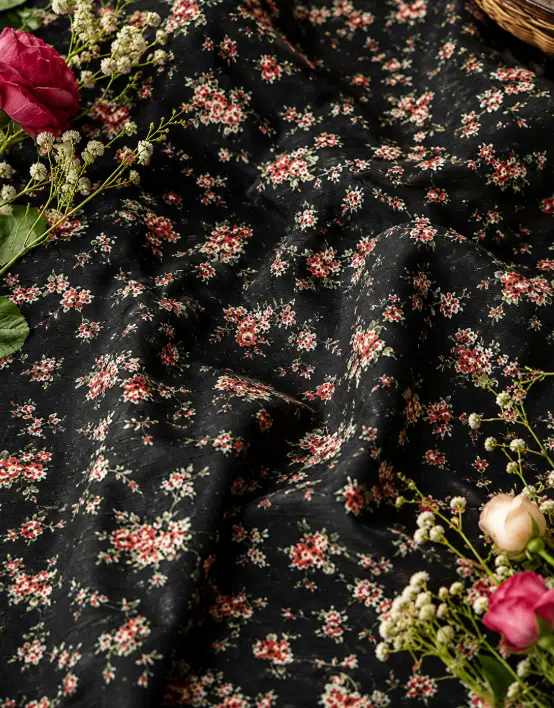 2 Pcs Women's Unstitched Printed Suit Midnight Blossom Printed - Image 3
