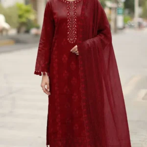 3 Pcs Women's Unstitched Embroidered Suit