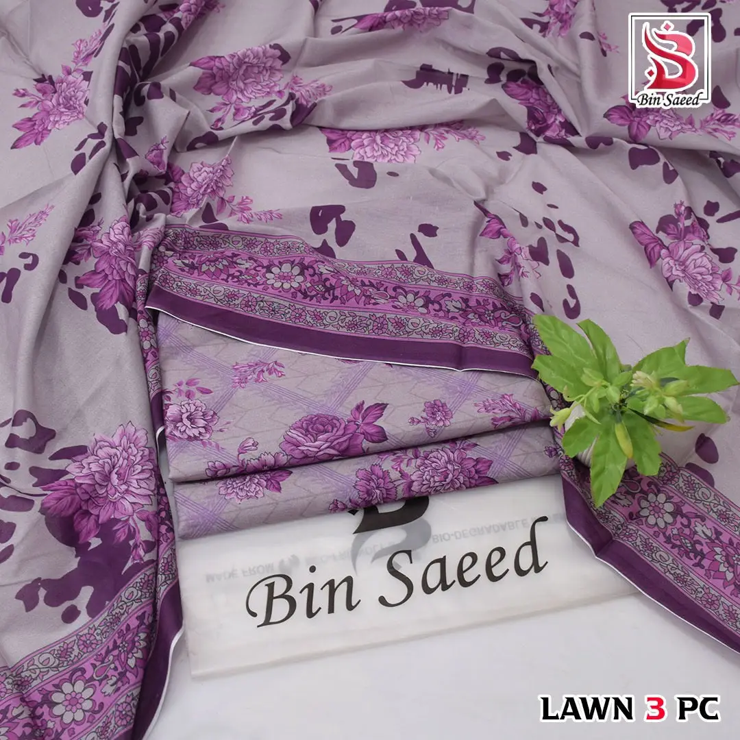Women's Unstitched 3.Pc Digital Print Suit - Image 3
