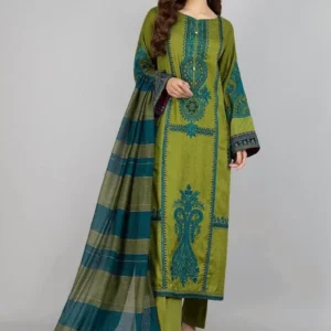 3 Pcs Women's Unstitched Embroidered Suit