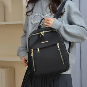 Black Nylon Multipurpose Backpack 16"