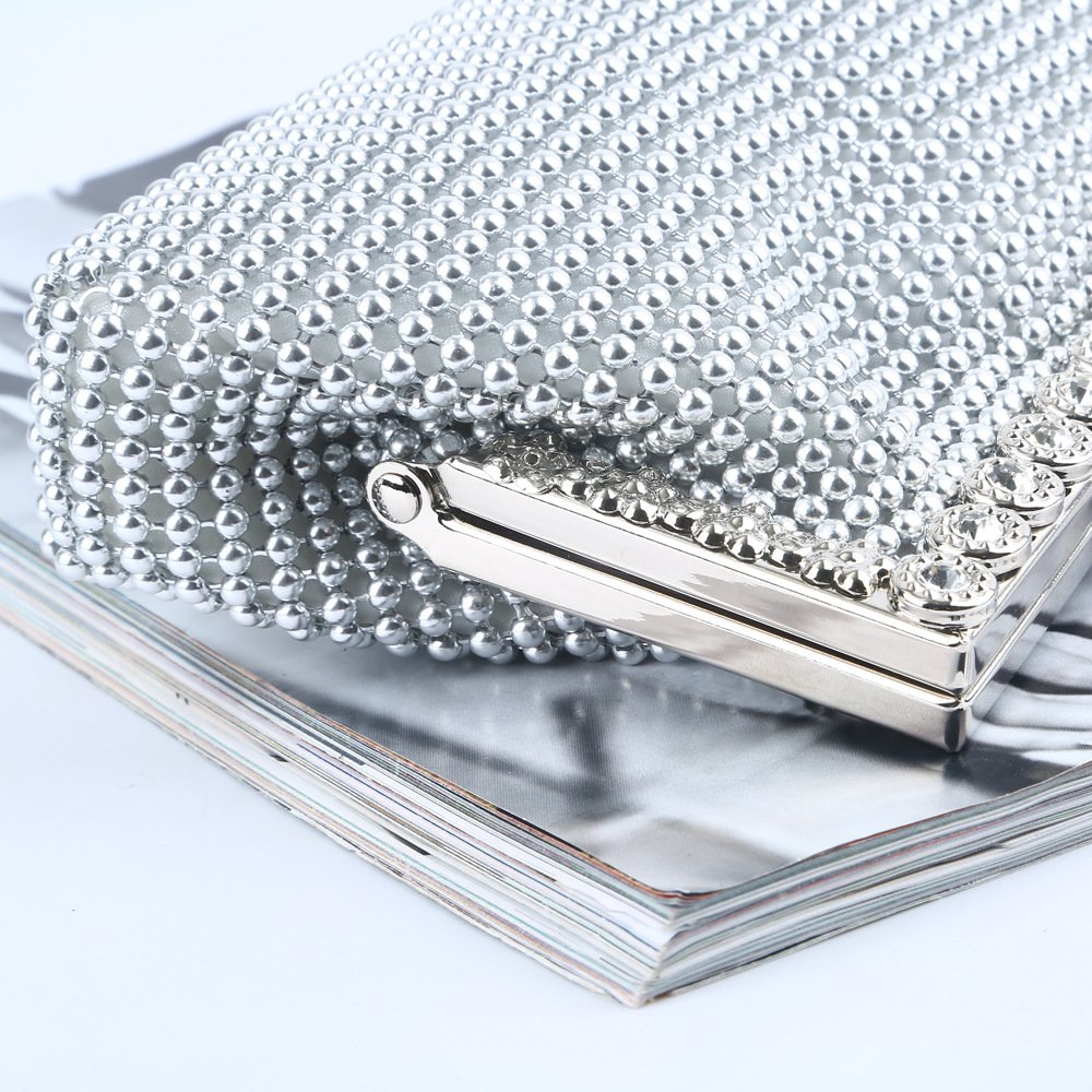 Silver Rhinestone Clutch for Weddings & Parties - Image 2