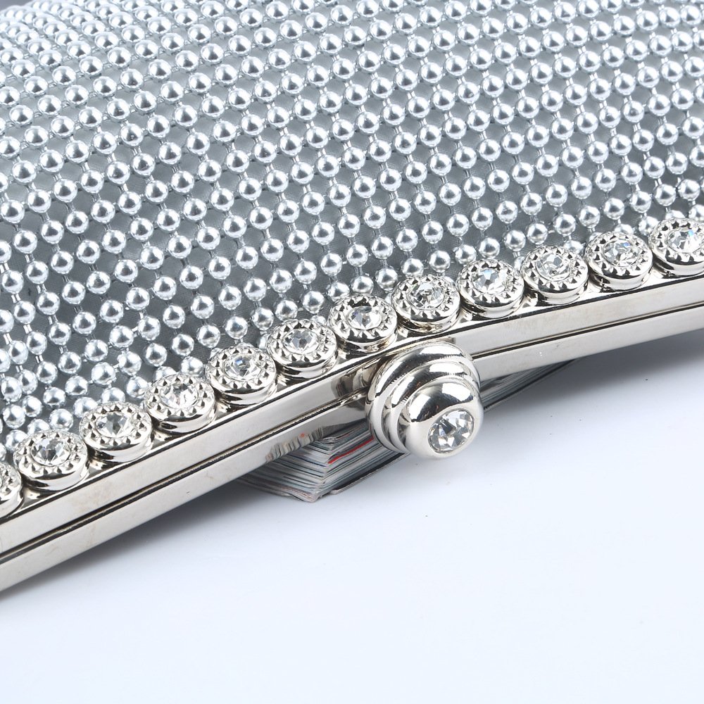 Silver Rhinestone Clutch for Weddings & Parties - Image 4