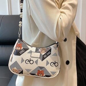 Sanfu Pain Bag White Pearl Design 24x14x7cm