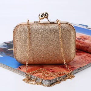 Gold Sparkle Clutch Bag for Wedding Evening Use