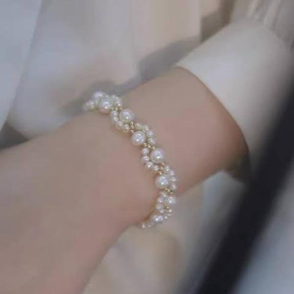 Gold Plated Pearl Charm Bracelet for Women - Image 2