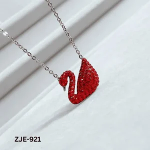 Red Crystal Swan Necklace for Women (Red, Black, White)