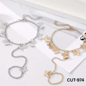1 Pc Korean Butterfly Chain Bracelet Anklet (Silver/Golden)