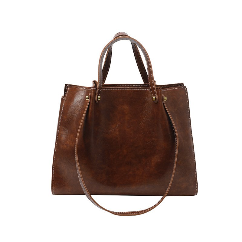 Cream Textured Women's Tote Bag with Gold Hardware - Image 9