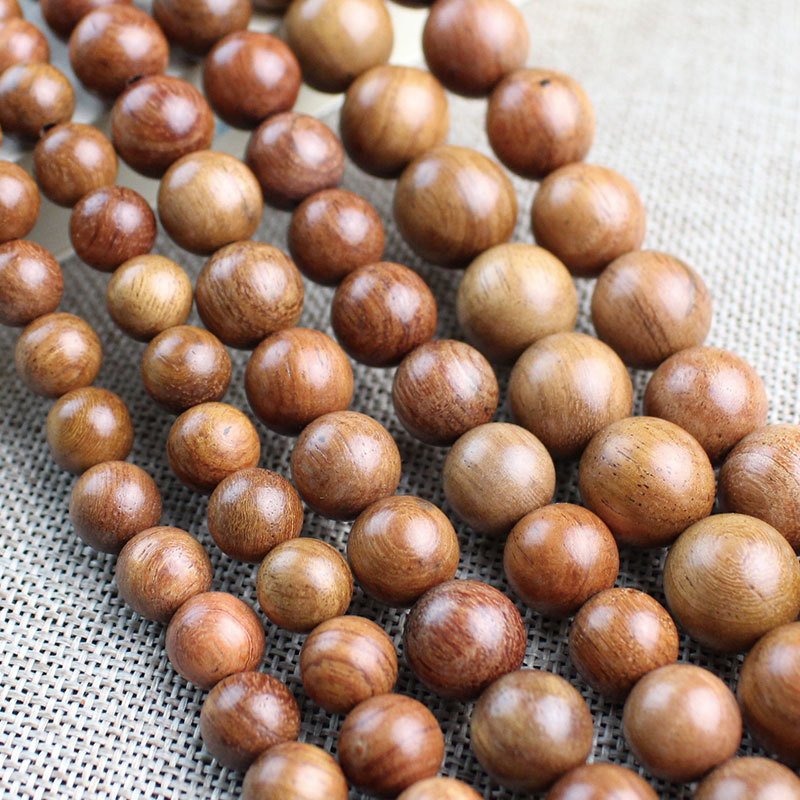 Myanmar Rosewood Bracelet 108 Beads Red Macrame Knot - Image 4