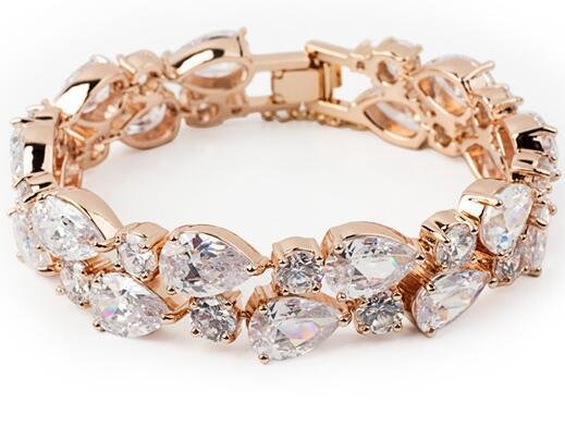 Women Rose Gold Zircon Banquet Bracelet for Weddings Parties - Image 9